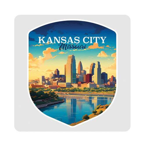 Kansas City Missouri Design A Souvenir 4x4-Inch Coaster Acrylic 4 Pack