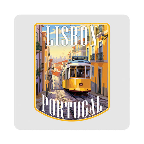 Lisbon Portugal Design A Souvenir 4x4-Inch Coaster Acrylic 4 Pack