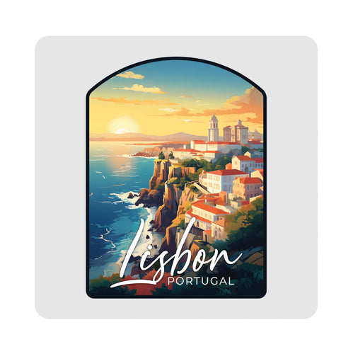 Lisbon Portugal Design B Souvenir 4x4-Inch Coaster Acrylic 4 Pack