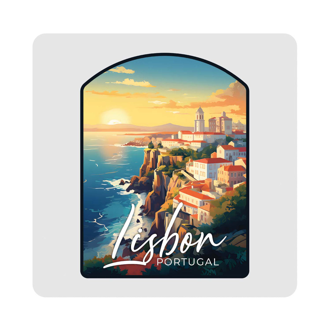 Lisbon Portugal Design B Souvenir 4x4-Inch Coaster Acrylic 4 Pack