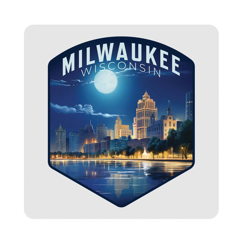 Milwaukee Wisconsin Design B Souvenir 4x4-Inch Coaster Acrylic 4 Pack 