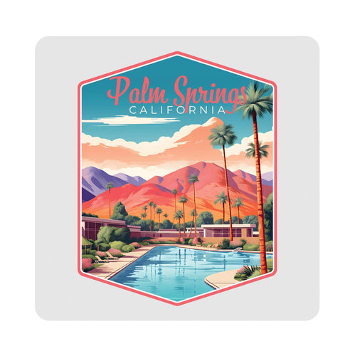 Palm Springs California Design B Souvenir 4x4-Inch Coaster Acrylic 4 Pack 