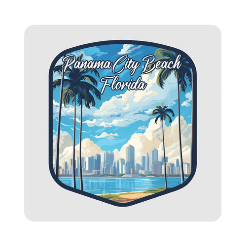 Panama City Beach Florida Design B Souvenir 4x4-Inch Coaster Acrylic 4 Pack 