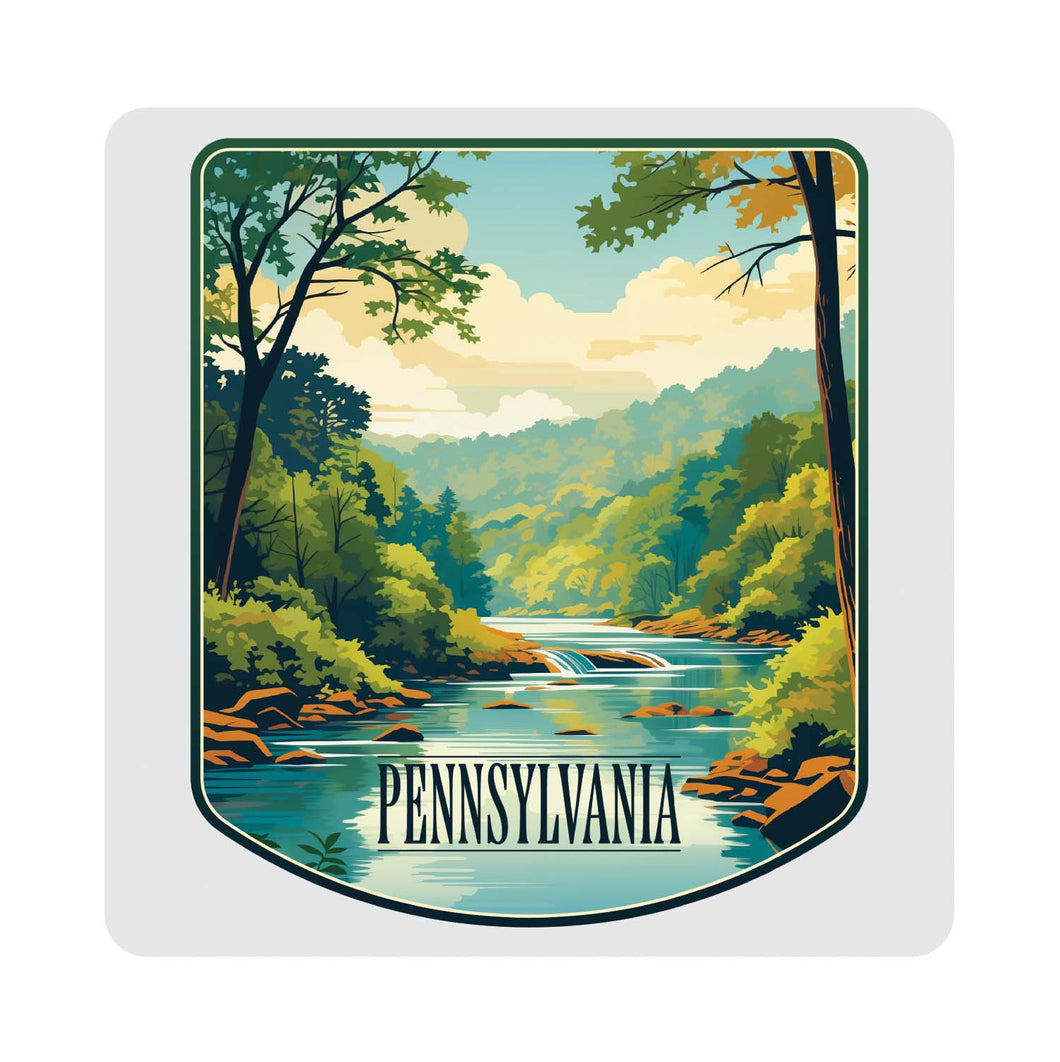 Pennsylvania Design B Souvenir 4x4-Inch Coaster Acrylic 4 Pack 