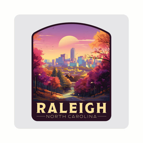 Raleigh North Carolina City of Oaks Design Souvenir 4x4-Inch Coaster Acrylic 4 Pack 