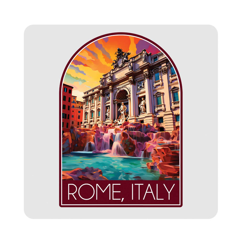 Rome Italy Design B Souvenir 4x4-Inch Coaster Acrylic 4 Pack 
