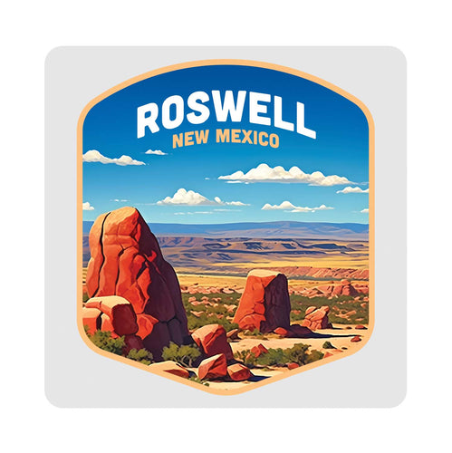 Rowell New Mexico Design B Souvenir 4x4-Inch Coaster Acrylic 4 Pack 