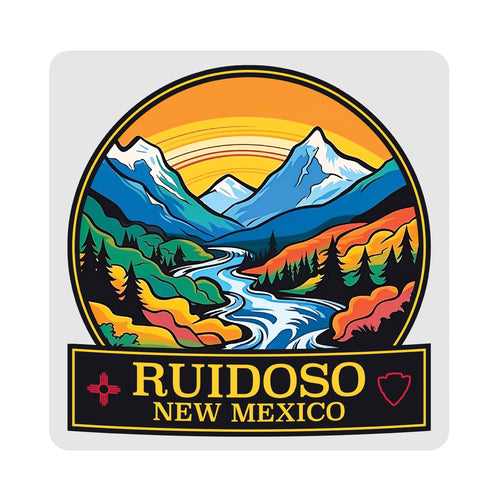 Ruidoso New Mexico Design B Souvenir 4x4-Inch Coaster Acrylic 4 Pack 