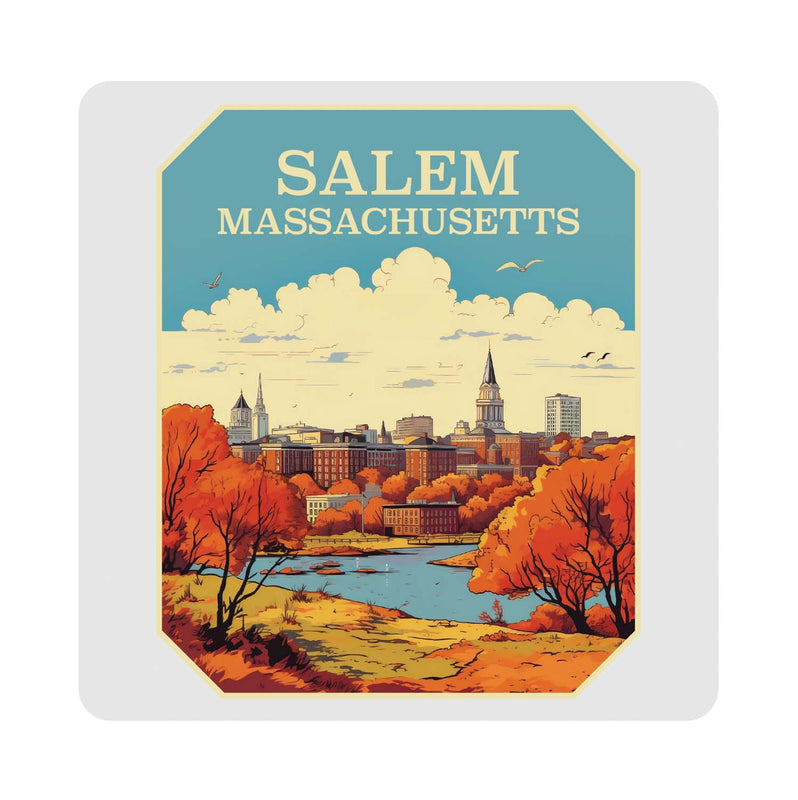Salem Massachusettes Design A Souvenir 4x4-Inch Coaster Acrylic 4 Pack 