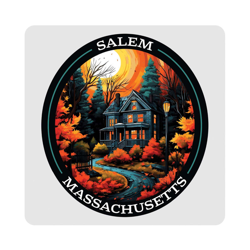 Salem Massachussettes Design B Souvenir 4x4-Inch Coaster Acrylic 4 Pack 