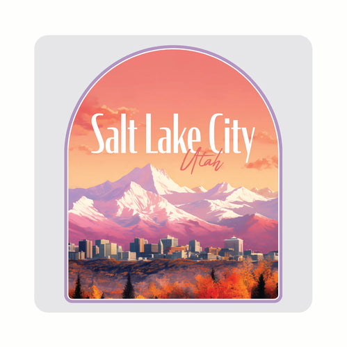 Salt Lake City Utah Design C Souvenir 4x4-Inch Coaster Acrylic 4 Pack 