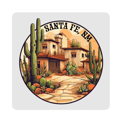 Santa Fe New Mexico Design D Souvenir 4x4-Inch Coaster Acrylic 4 Pack 