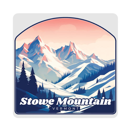 Stowe Mountain Vermont Design A Souvenir 4x4-Inch Coaster Acrylic 4 Pack 