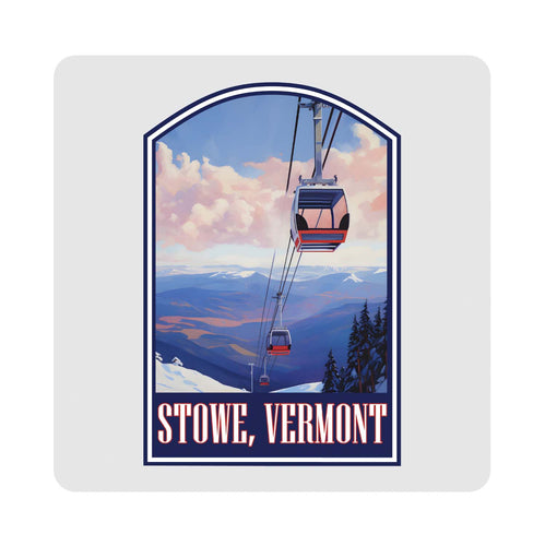 Stowe Mountain Vermont Design B Souvenir 4x4-Inch Coaster Acrylic 4 Pack 