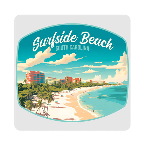 Surfside Beach South Carolina Design B Souvenir 4x4-Inch Coaster Acrylic 4 Pack 