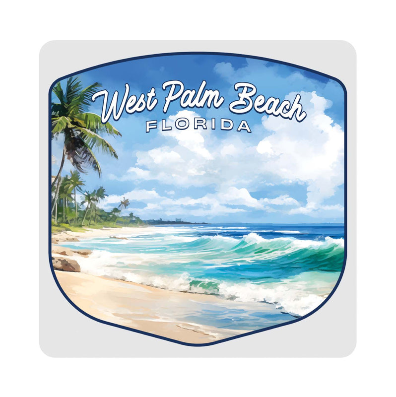 West Palm Beach Florida Design B Souvenir 4x4-Inch Coaster Acrylic 4 Pack 