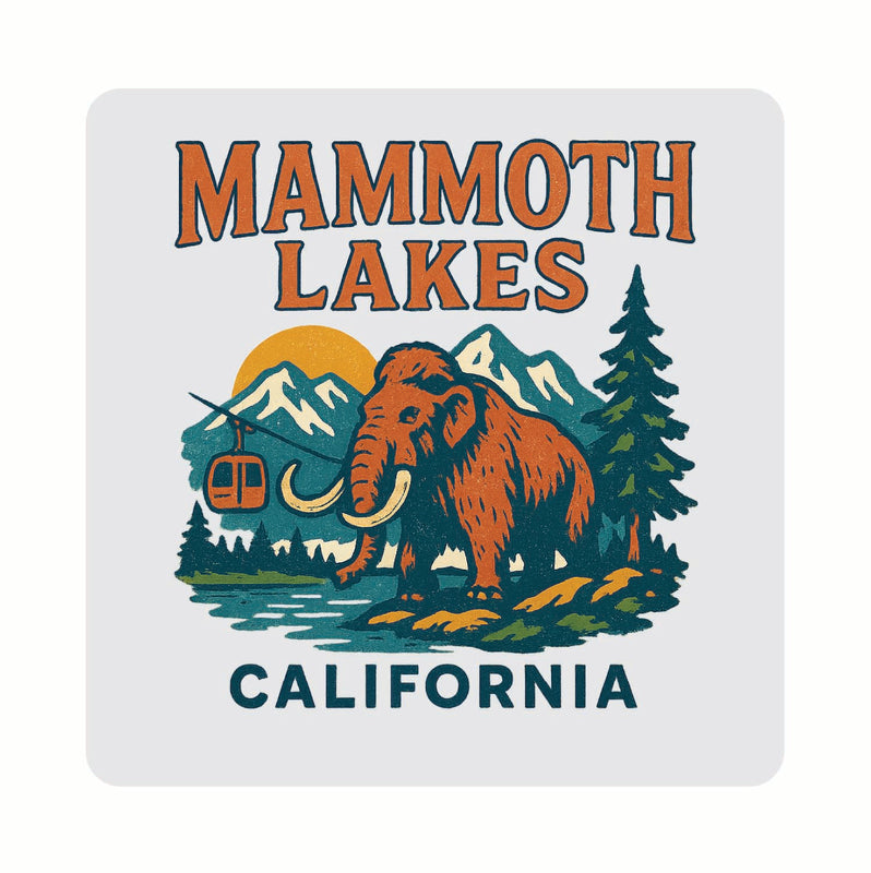 Mammoth Lakes California Vintage Design Souvenir Coaster Set – 4 Pack (Multiple Materials & Sizes) 