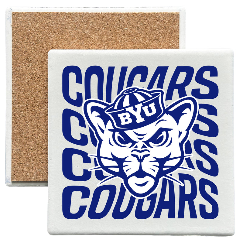 Brigham Young Cougars Officially Licensed 4x4-Inch Ceramic Coaster – Logo or Medley Design Logo