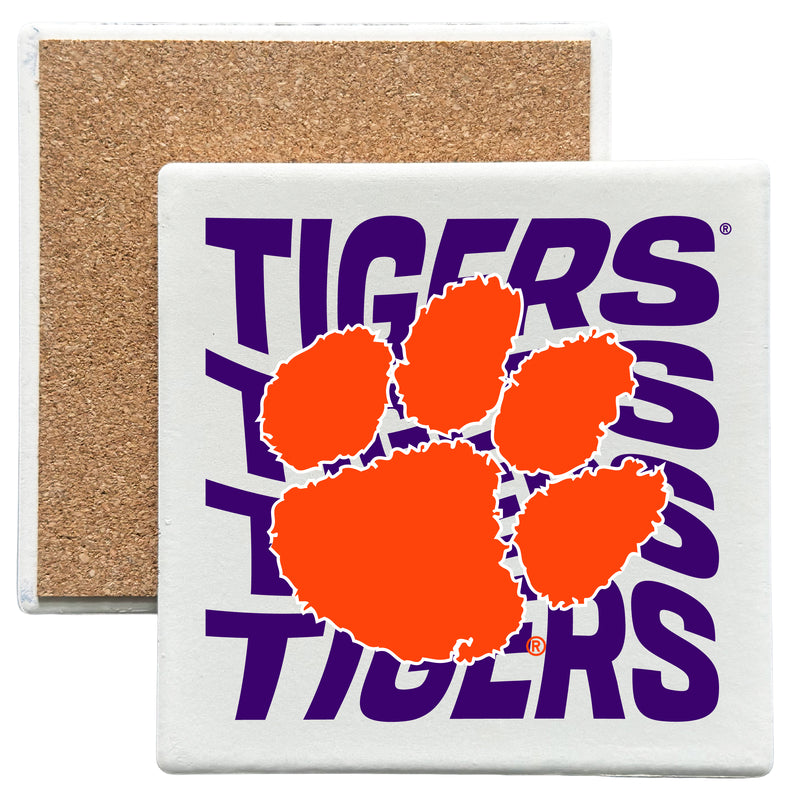 Clemson Tigers Officially Licensed 4x4-Inch Ceramic Coaster – Logo or Medley Design Logo