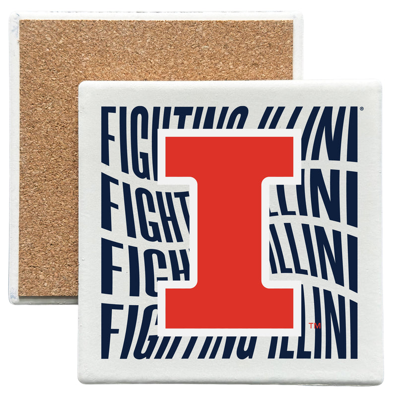 Illinois Fighting Illini Officially Licensed 4x4-Inch Ceramic Coaster – Logo or Medley Design Logo