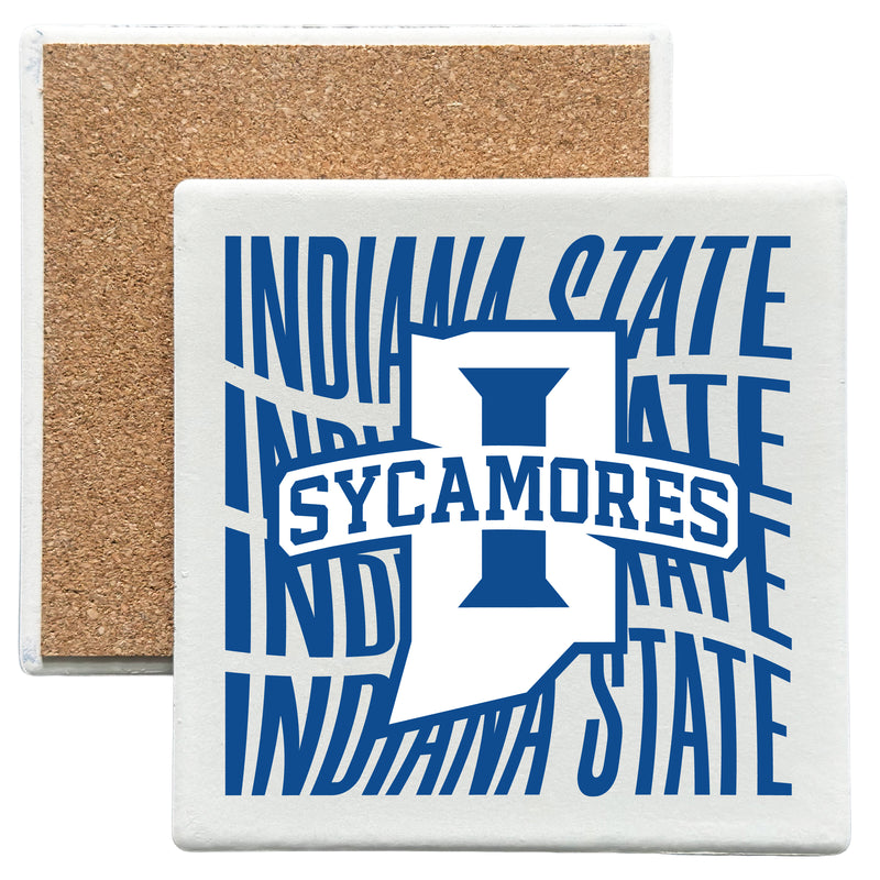 Indiana State University Officially Licensed 4x4-Inch Ceramic Coaster – Logo or Medley Design Logo