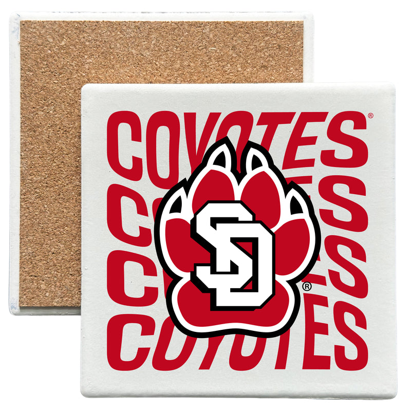 South Dakota Coyotes Officially Licensed 4x4-Inch Ceramic Coaster – Logo or Medley Design Logo