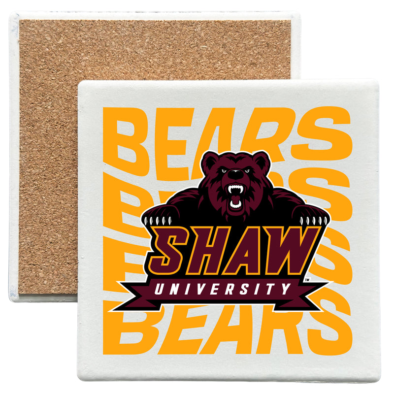 Shaw University Bears Officially Licensed 4x4-Inch Ceramic Coaster – Logo or Medley Design Logo