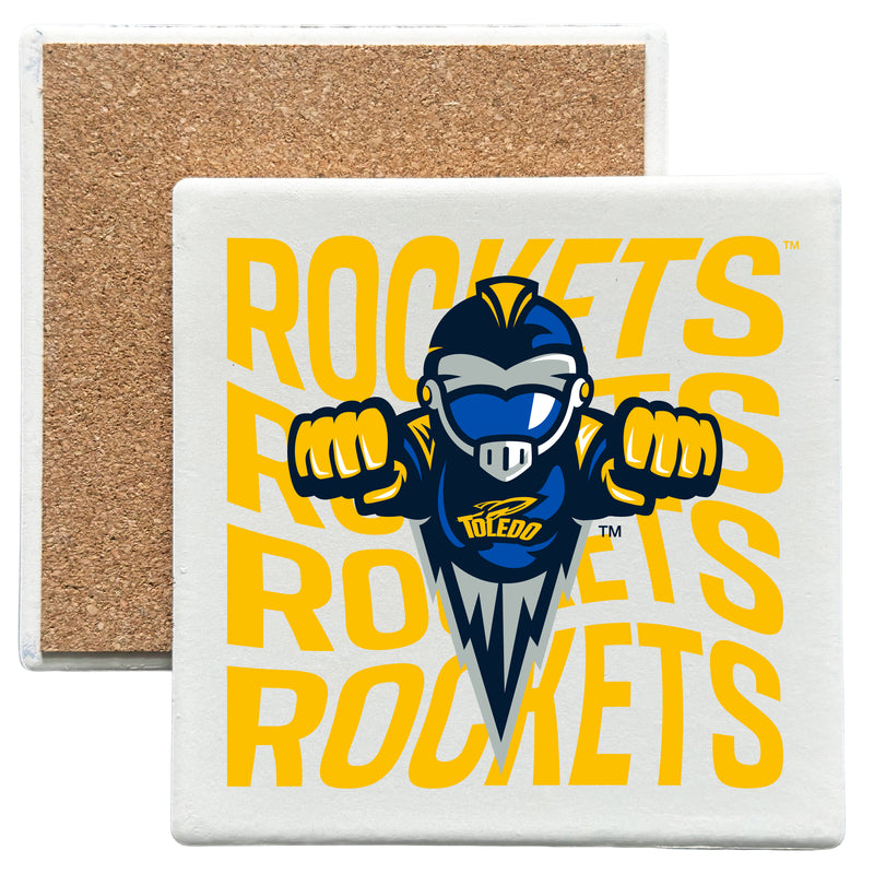 Toledo Rockets Officially Licensed 4x4-Inch Ceramic Coaster – Logo or Medley Design Logo