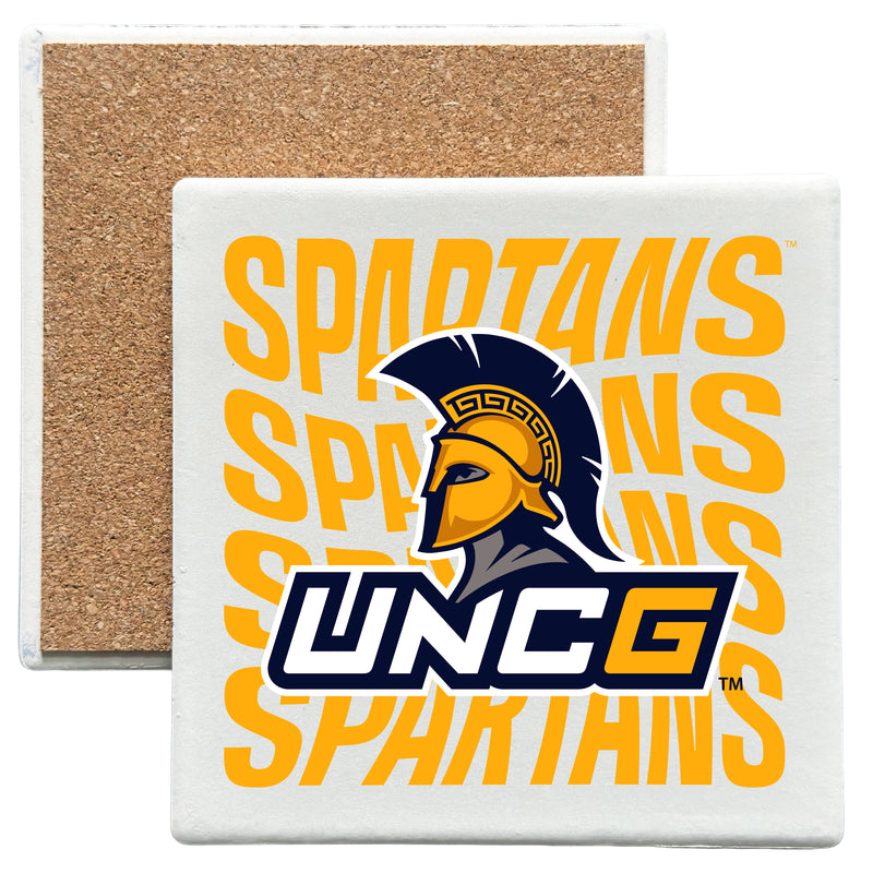 North Carolina Greensboro Spartans Officially Licensed 4x4-Inch Ceramic Coaster – Logo or Medley Design Logo
