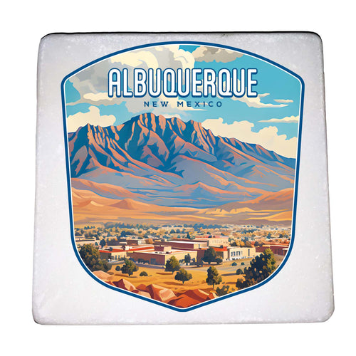 Alburqueque New Mexico Design A Souvenir 4x4-Inch Coaster Marble 4 Pack