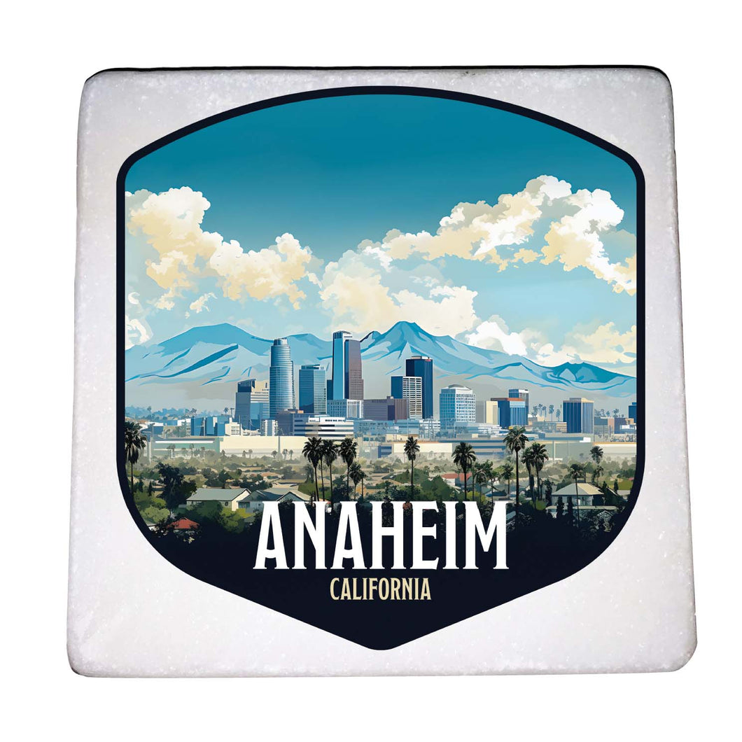 Anaheim California Design A Souvenir 4x4-Inch Coaster Marble 4 Pack 