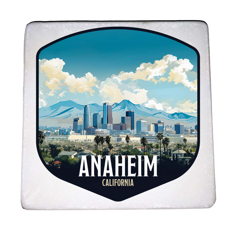 Anaheim California Design A Souvenir 4x4-Inch Coaster Marble 4 Pack 