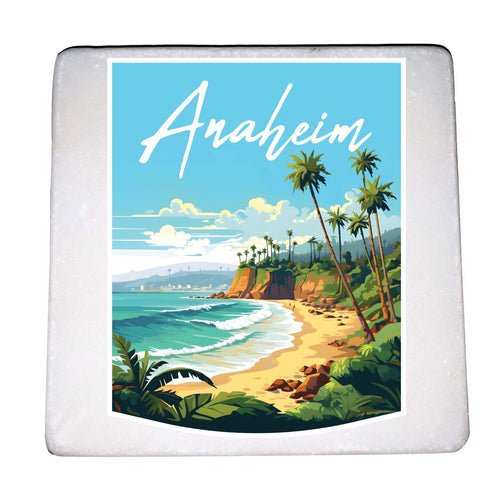 Anaheim California Design B Souvenir 4x4-Inch Coaster Marble 4 Pack 