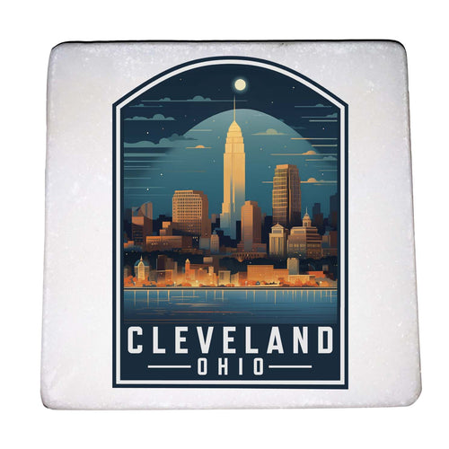 Cleveland Ohio Design A Souvenir 4x4-Inch Coaster Marble 4 Pack 