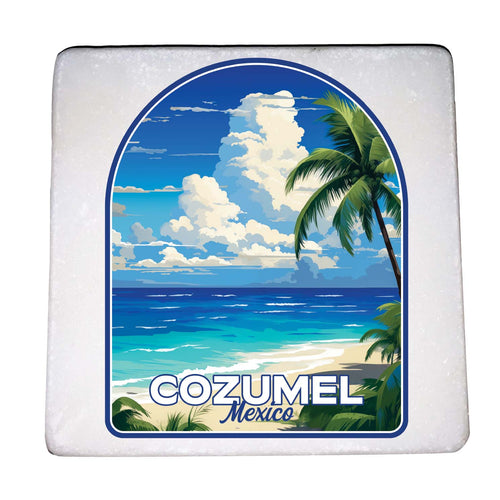 Cozumel Mexico Design C Souvenir 4x4-Inch Coaster Marble 4 Pack 