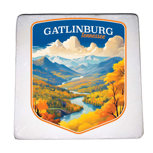 Gatlinburg Tennessee Design D Souvenir 4x4-Inch Coaster Marble 4 Pack 