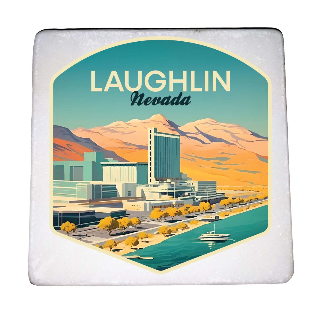 Laughlin Nevada Design A Souvenir 4x4-Inch Coaster Marble 4 Pack
