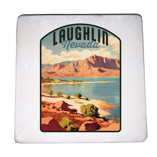 Laughlin Nevada Design B Souvenir 4x4-Inch Coaster Marble 4 Pack