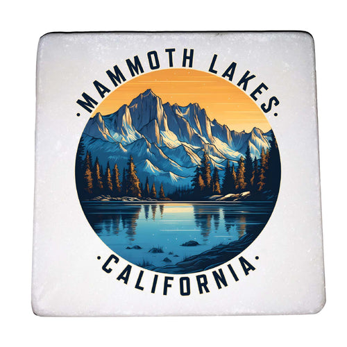 Mammoth Lakes California Design B Souvenir 4x4-Inch Coaster Marble 4 Pack 