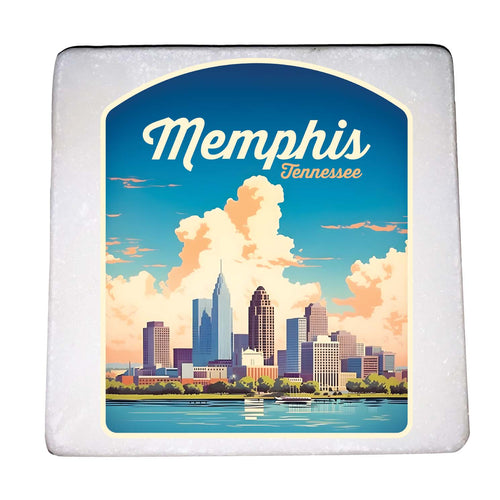 Memphis Tennessee Design A Souvenir 4x4-Inch Coaster Marble 4 Pack