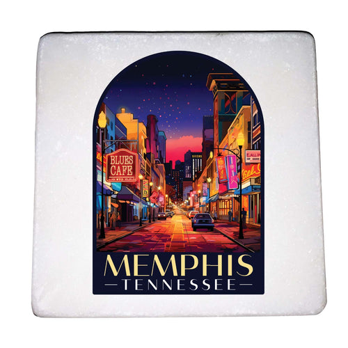Memphis Tennessee Design C Souvenir 4x4-Inch Coaster Marble 4 Pack