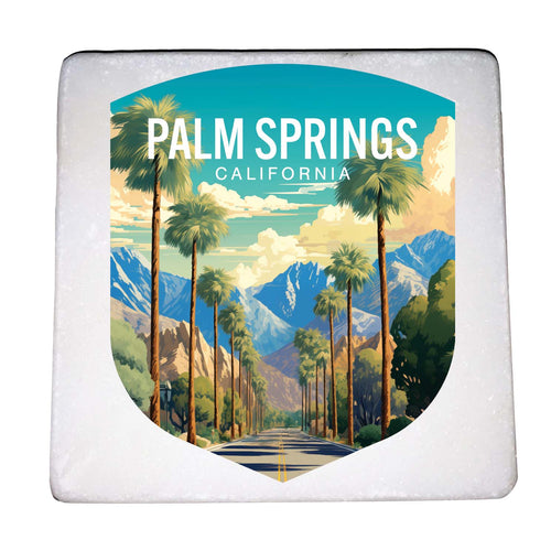 Palm Springs California Design A Souvenir 4x4-Inch Coaster Marble 4 Pack 