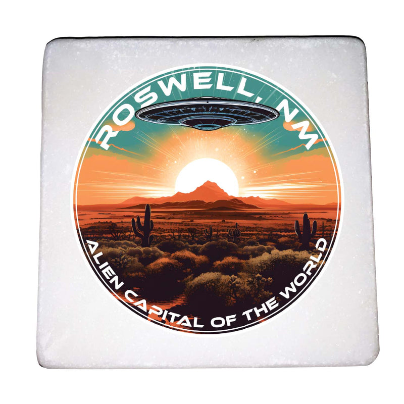 Roswell New Mexico Design A Souvenir 4x4-Inch Coaster Marble 4 Pack 
