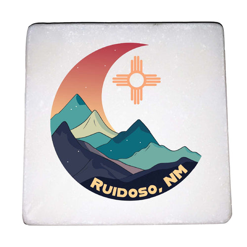 Ruidoso New Mexico Design C Souvenir 4x4-Inch Coaster Marble 4 Pack 