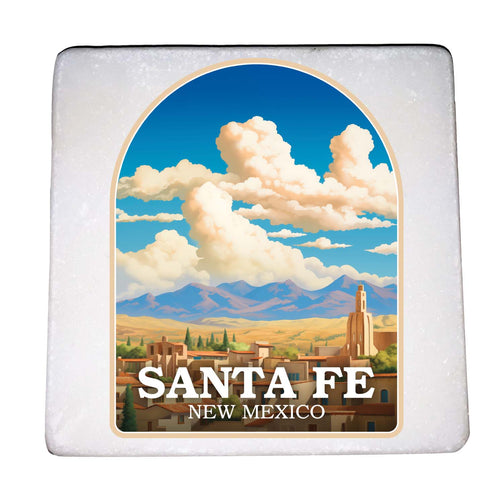 Santa Fe New Mexico Design A Souvenir 4x4-Inch Coaster Marble 4 Pack 