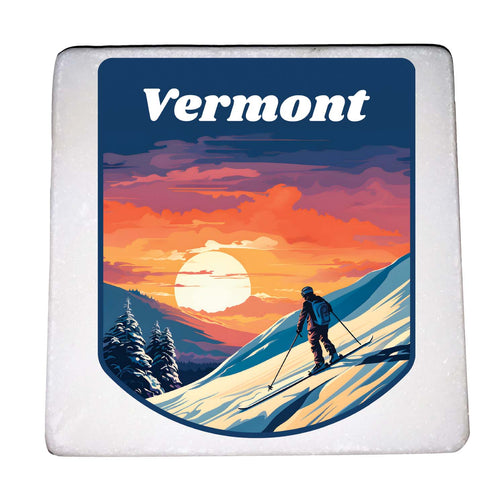 Vermont Design B Souvenir 4x4-Inch Coaster Marble 4 Pack 