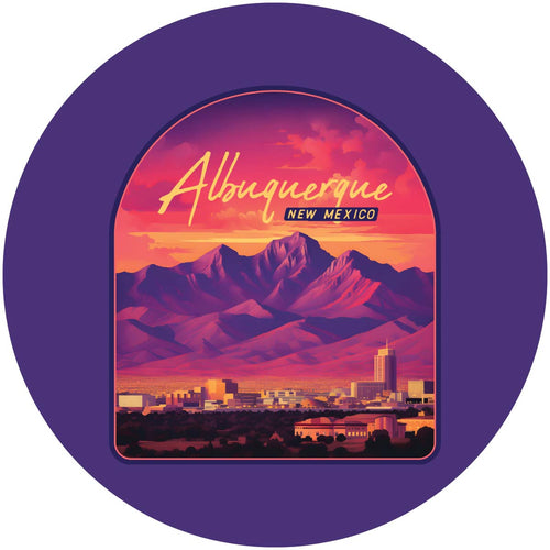 Alburqueque New Mexico Design B Souvenir Coaster Paper 4 Pack