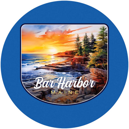 Bar Harbor Maine Design B Souvenir Coaster Paper 4 Pack