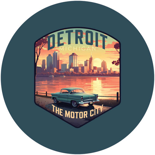 Detroit Michigan Design A Souvenir Coaster Paper 4 Pack 