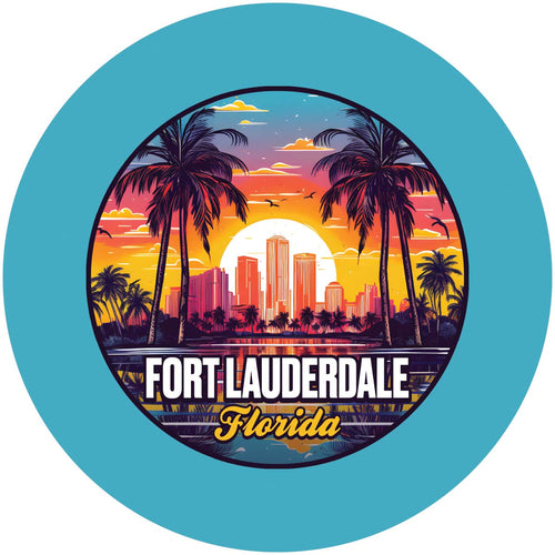 Fort Lauderdale Florida Design B Souvenir Coaster Paper 4 Pack 